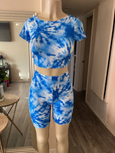 Cargar imagen en el visor de la galería, Blue tie dye set
