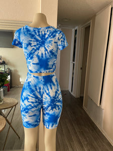 Blue tie dye set