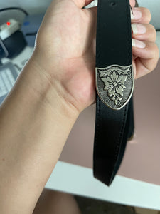 Double buckle western belt