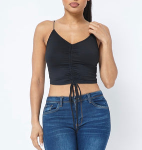 Black scrunch tank top