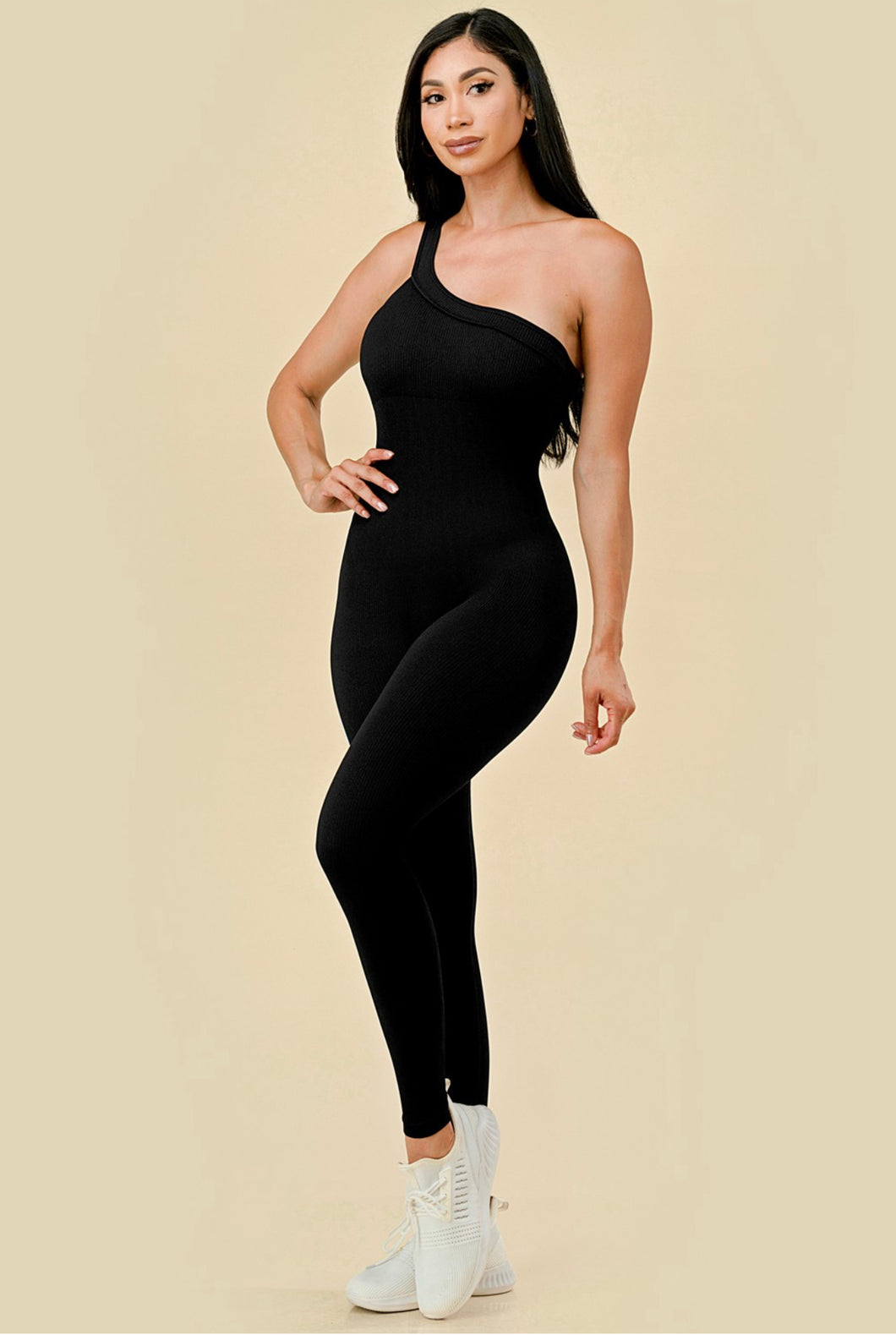 Black compressing jumpsuit