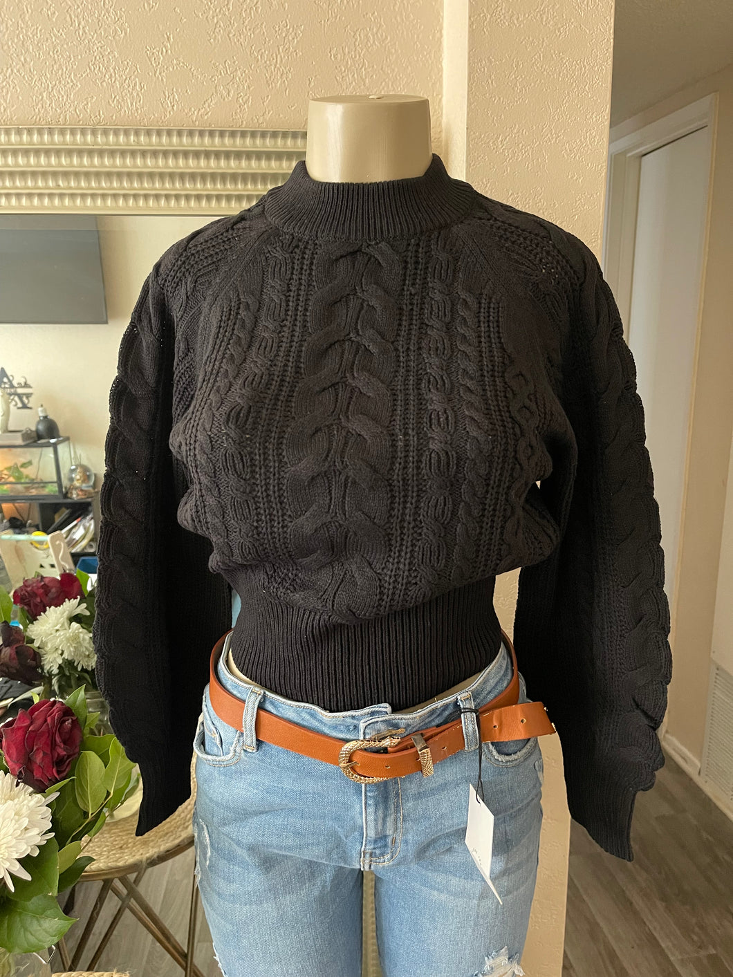 Black knitted sweater