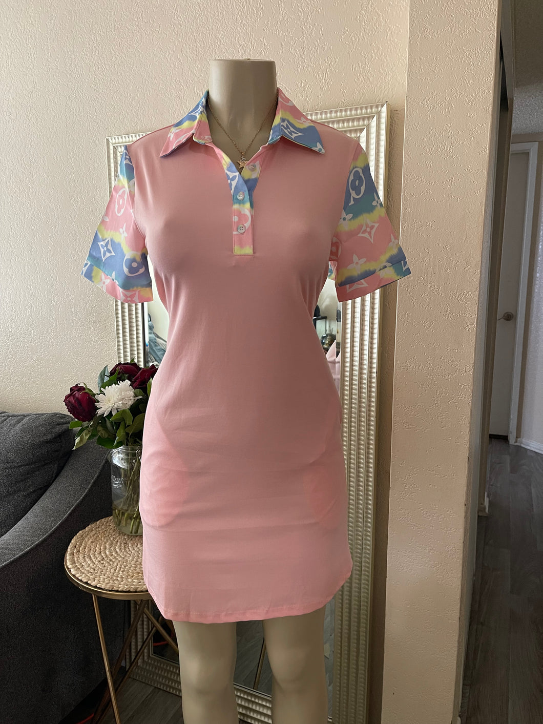 Pink polo dress