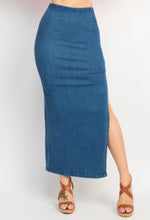 Cargar imagen en el visor de la galería, Denim slit cut skirt
