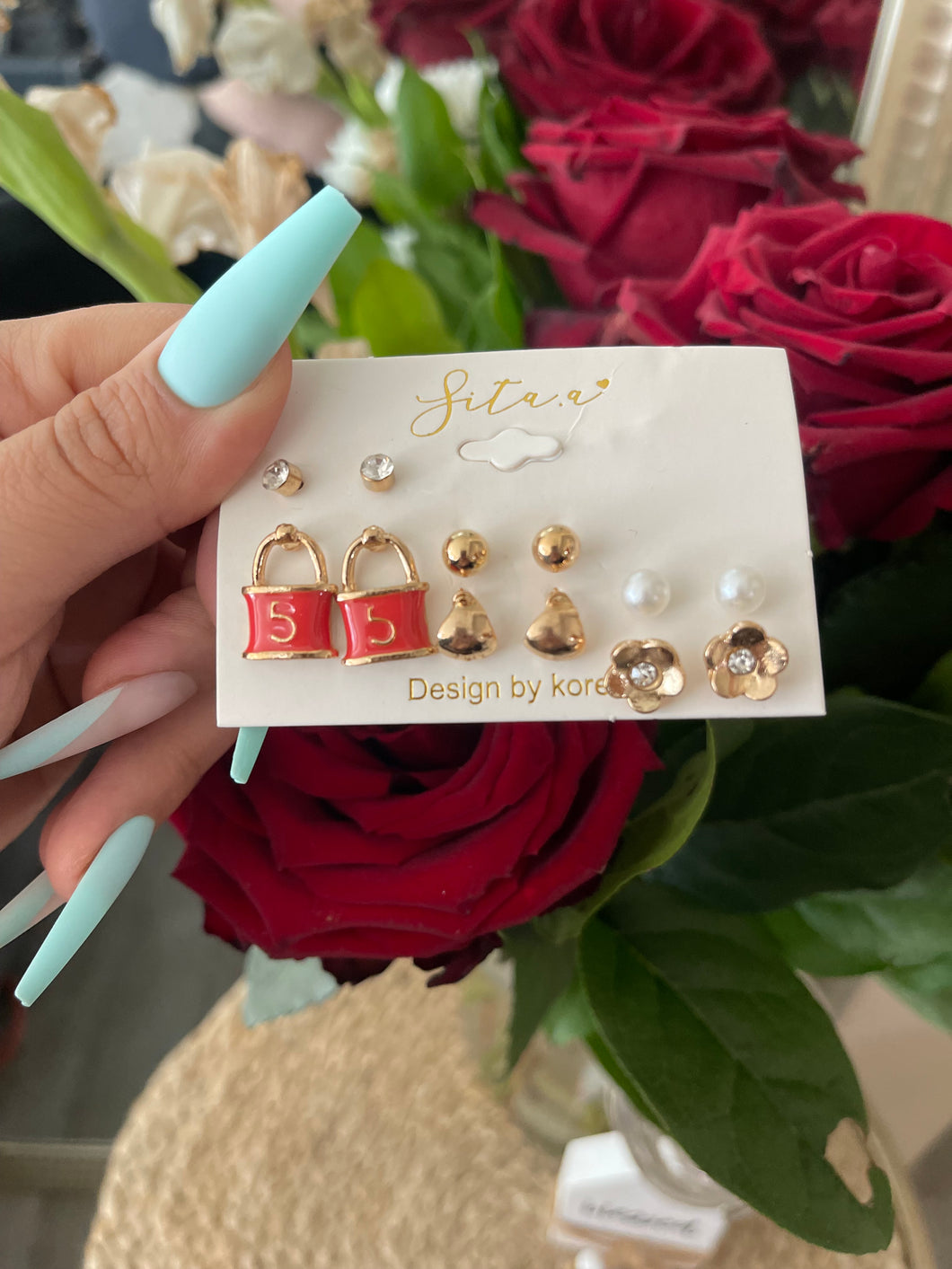 #5 lock earring set
