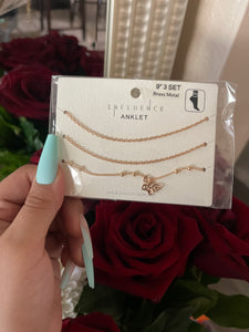 Butterfly trio anklet