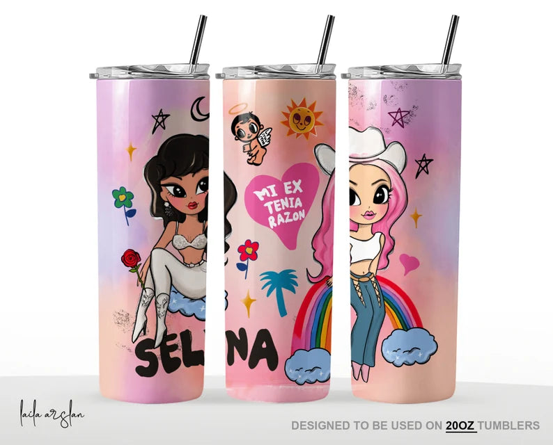 Selena x karol g tumbler