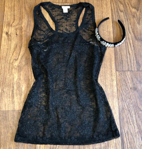 Black lace tank top