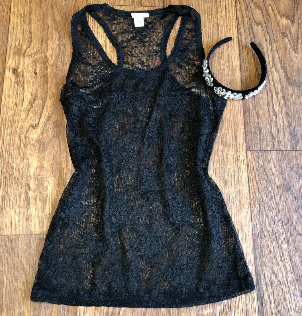 Black lace tank top