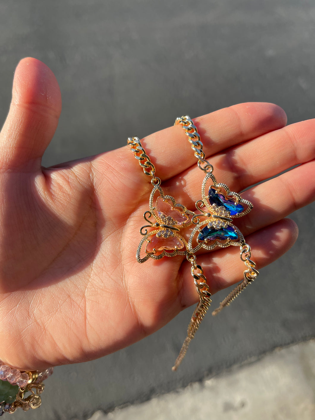 Stacked butterfly bracelets