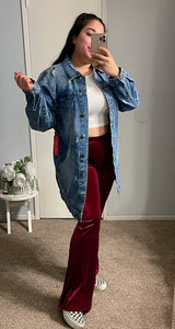 Denim trench