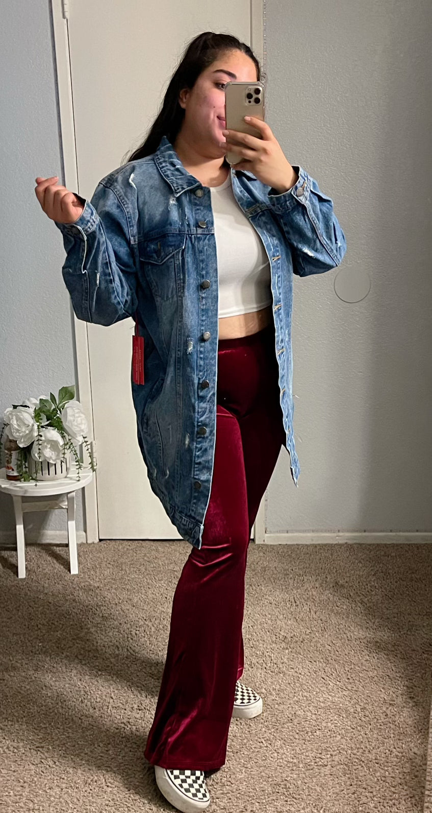 Denim trench