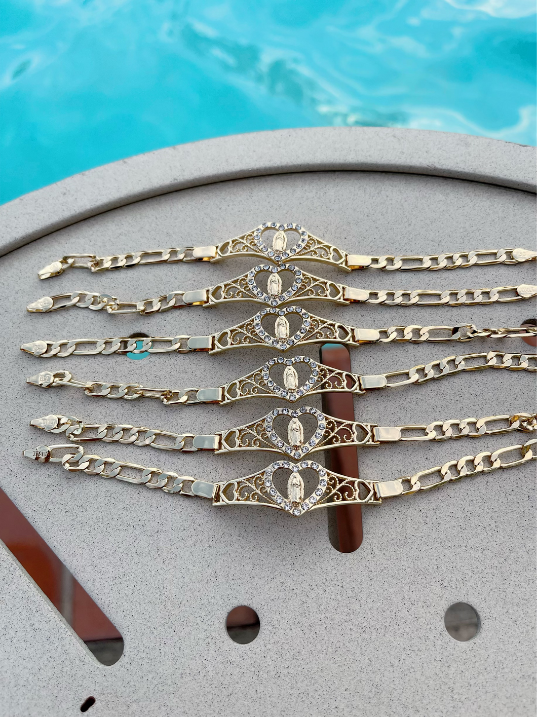 Virgencita heart bracelet