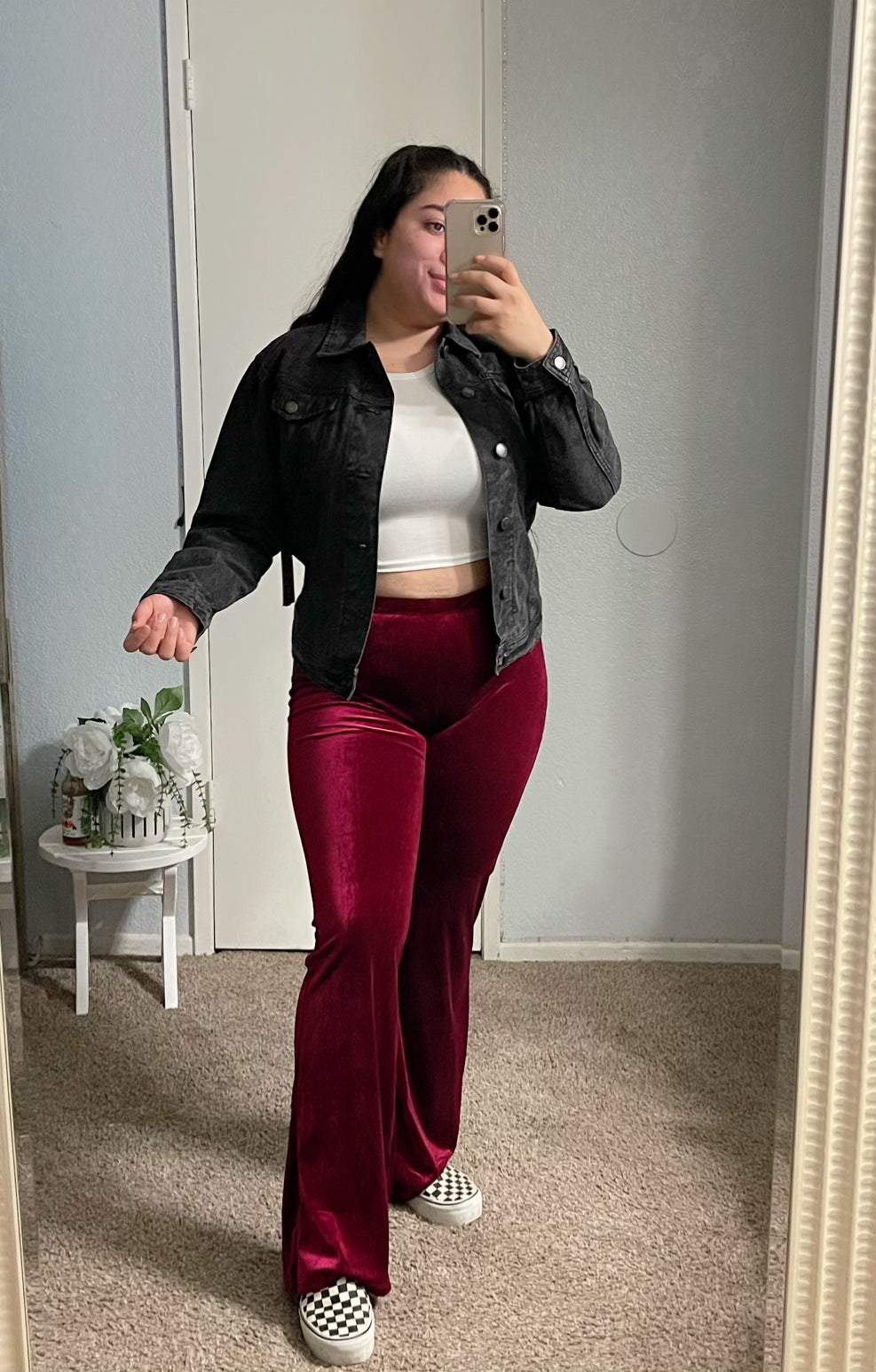 Washed black denim jacket