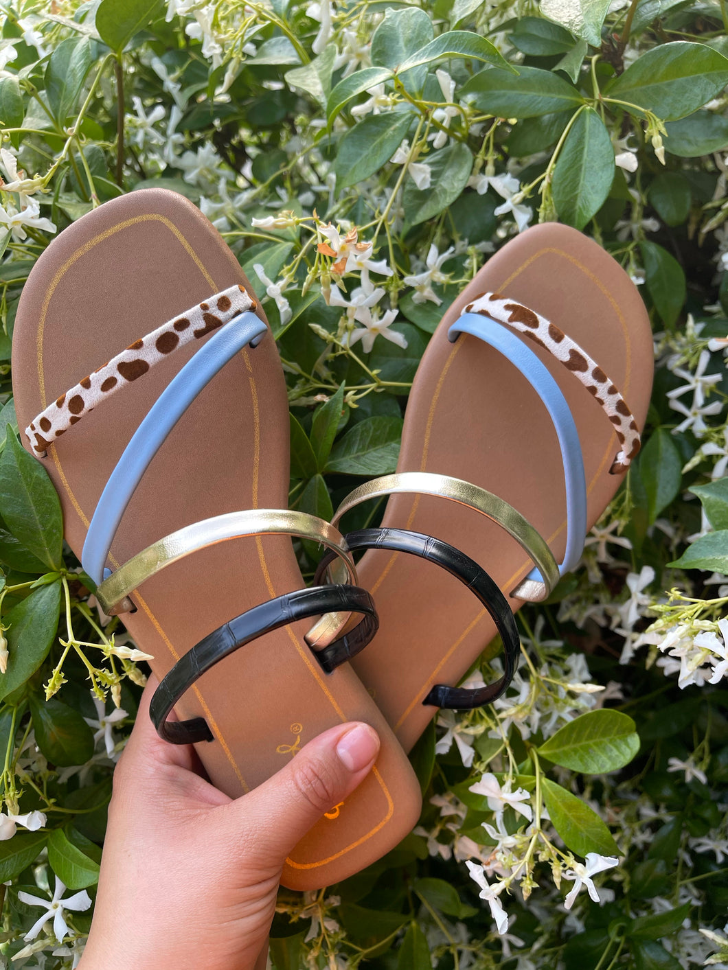 Cow print strap