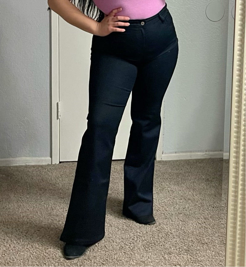 Black flare pants