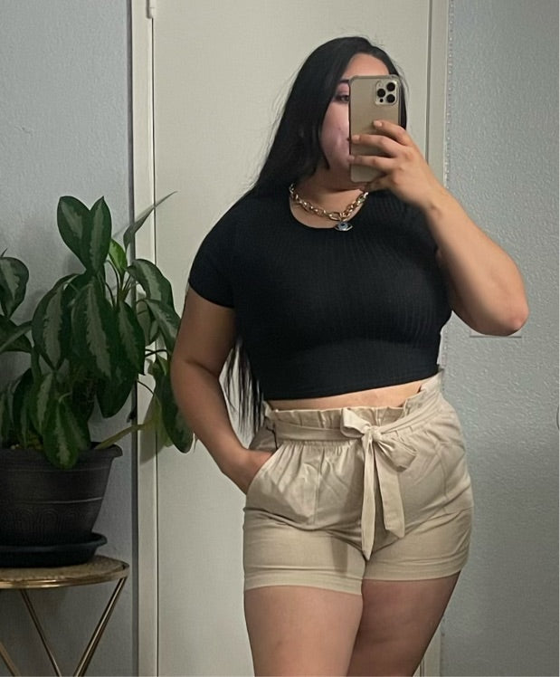 Black back tie top